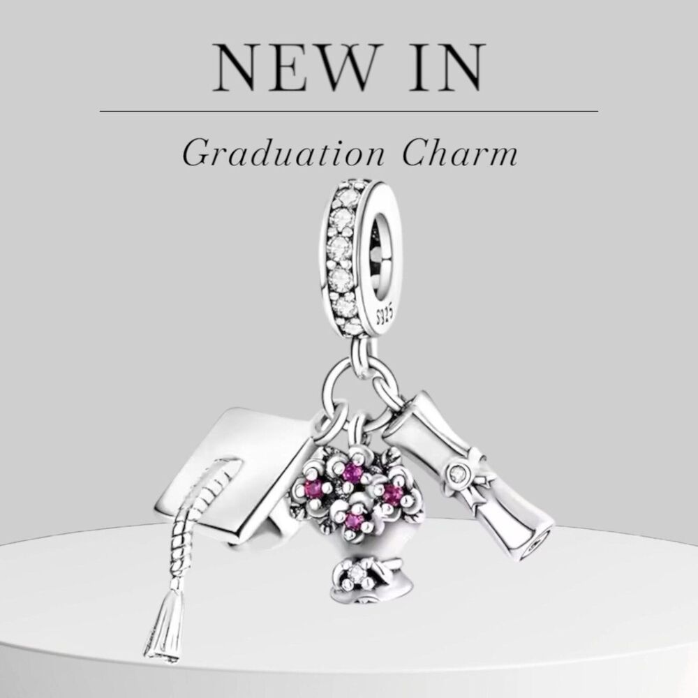 NWOT Graduation Silver Pandora FIT Charm